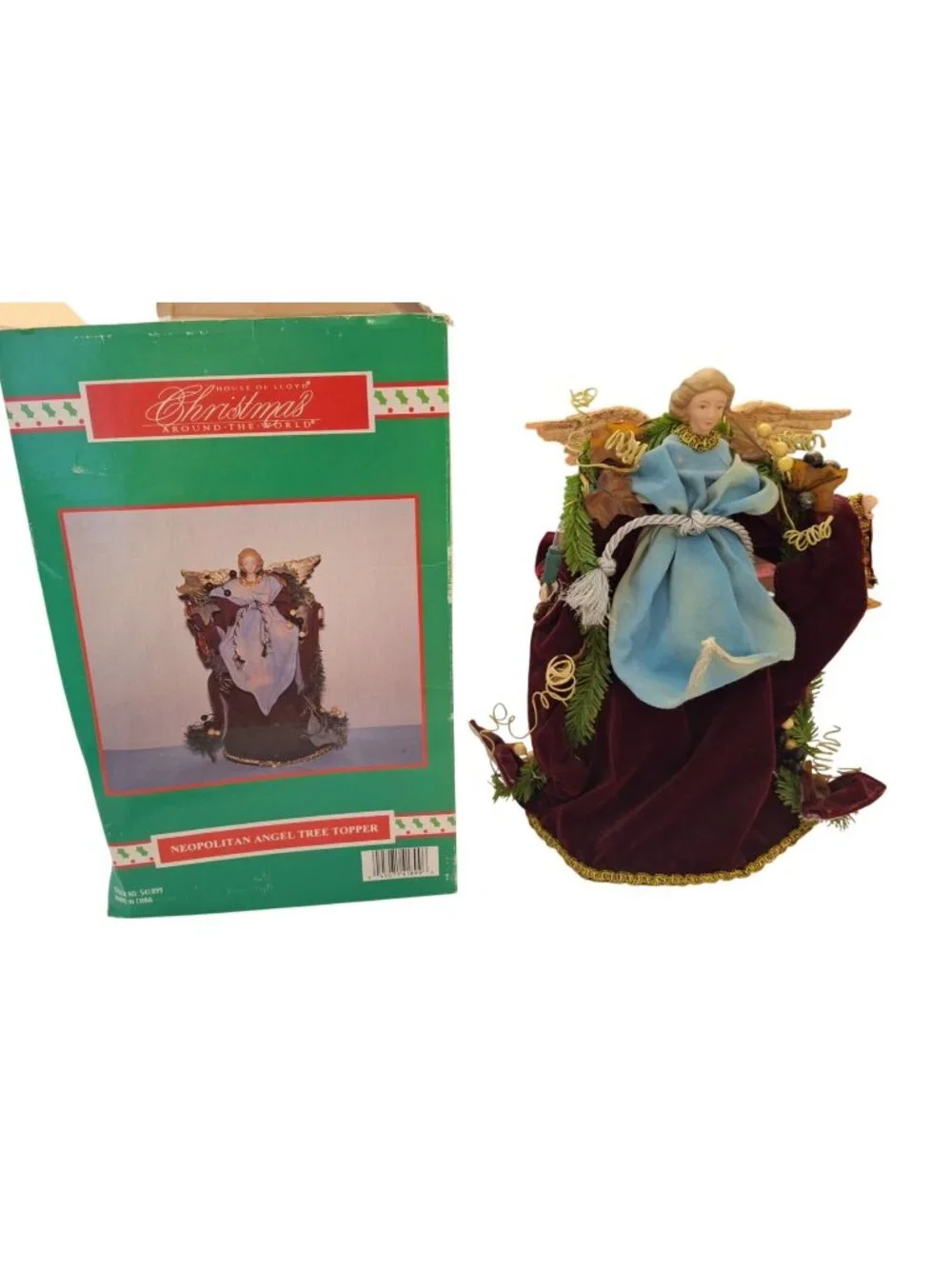 VTG House of Lloyd Neopolitan Angel Tree Topper Christmas Around World Box